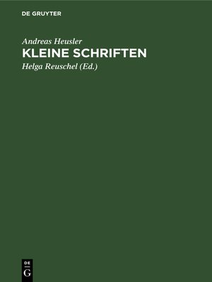 cover image of Kleine Schriften